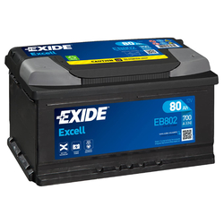 12V 80Ah Exide Excell Low R+